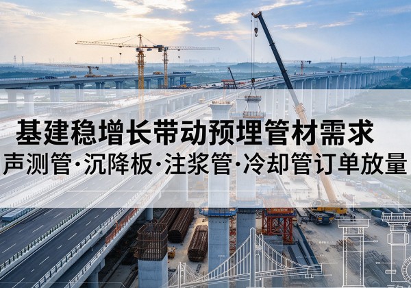 澄城基建稳增长带动预埋监测管材需求，声测管、沉降板、注浆管订单持续放量